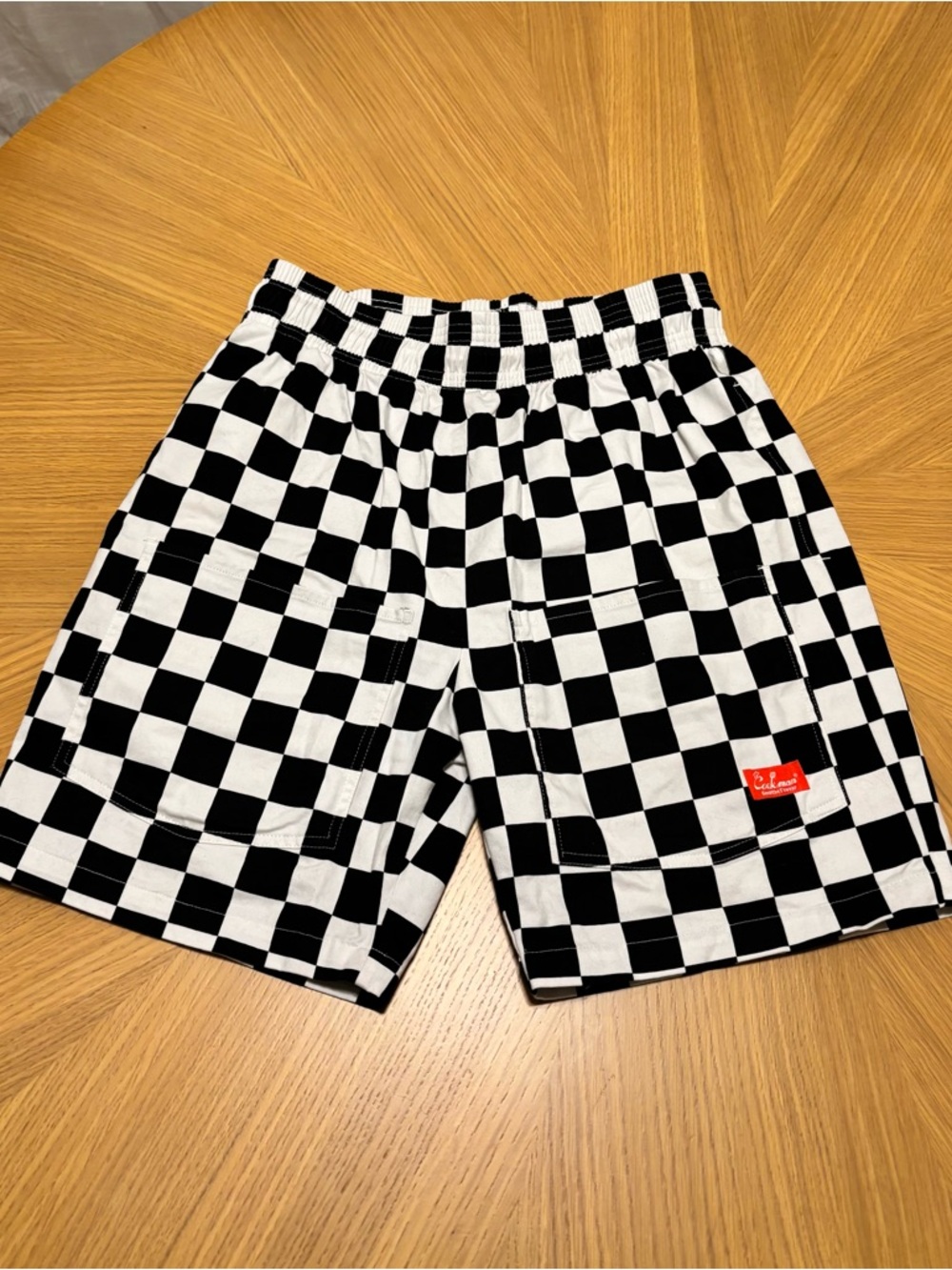 Cookman Black & White Checker Shorts — Size L (Unisex)